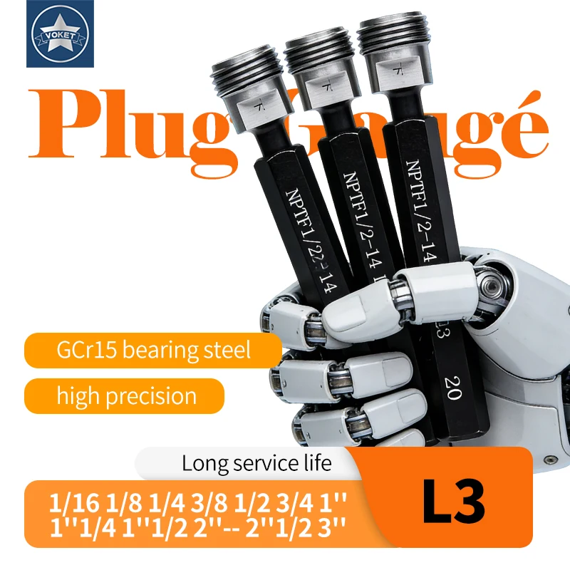 1PCS NPTF L3 Pipe Thread Plug Gauge NPTF 1/16 1/8 1/4 3/8 1/2 3/4 1''-- 1''1/4 1''1/2 2''-- 2''1/2 3''