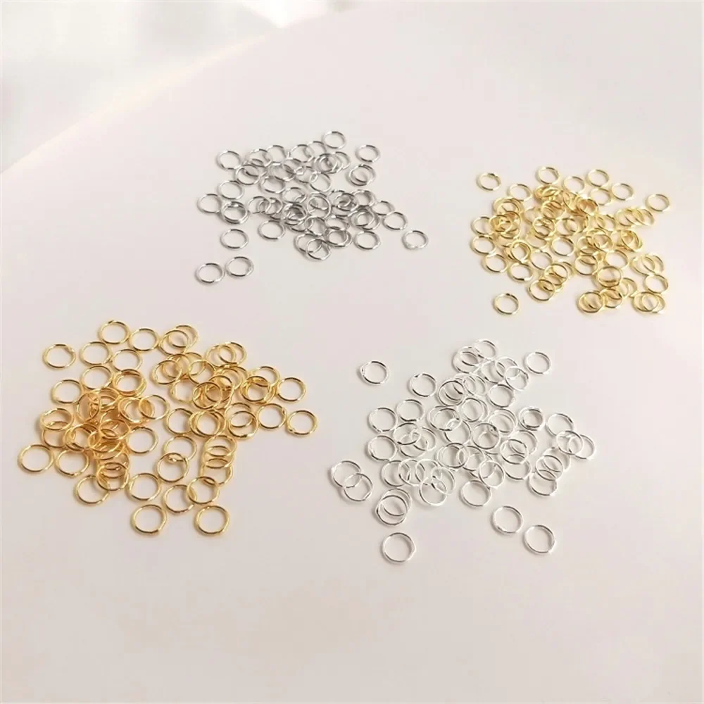 14K Gold Color Plated Brass Welding Closing Ring DIY Manual End Connection Single Accessory for Jewelry Making