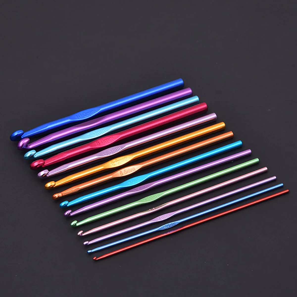 8 Stück Häkelnadeln mit Metallgriff, bunte Aluminium-Stricknadeln, Einzelkopf, Häkeln, Strickgarn, Basteln, DIY, Bekleidungsnadeln