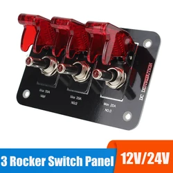 24V 12V Rocker Switch Panel Racing Car Start Button Ignition Starter Light Toggle 20A Fuse Accessories For Boat Truck Trailer RV