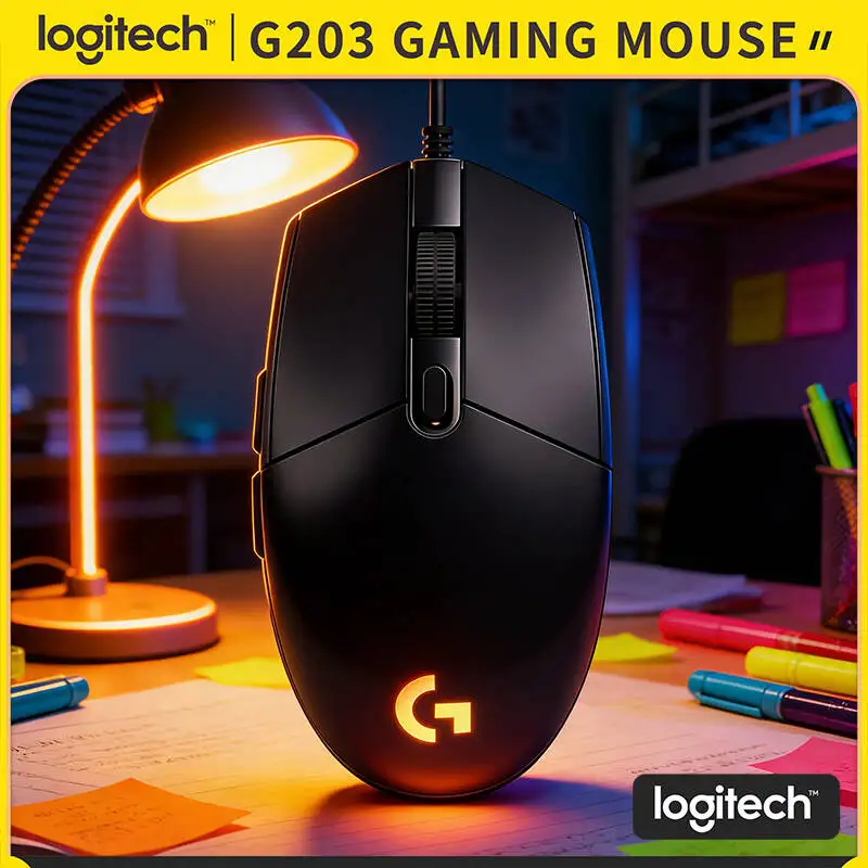 

Игровая мышь Logitech G203 проводная с RGB-подсветкой, 8000 DPI, 6 кнопок, отклик 1 мс, плетеный кабель 2,1 м, для Windows и Mac