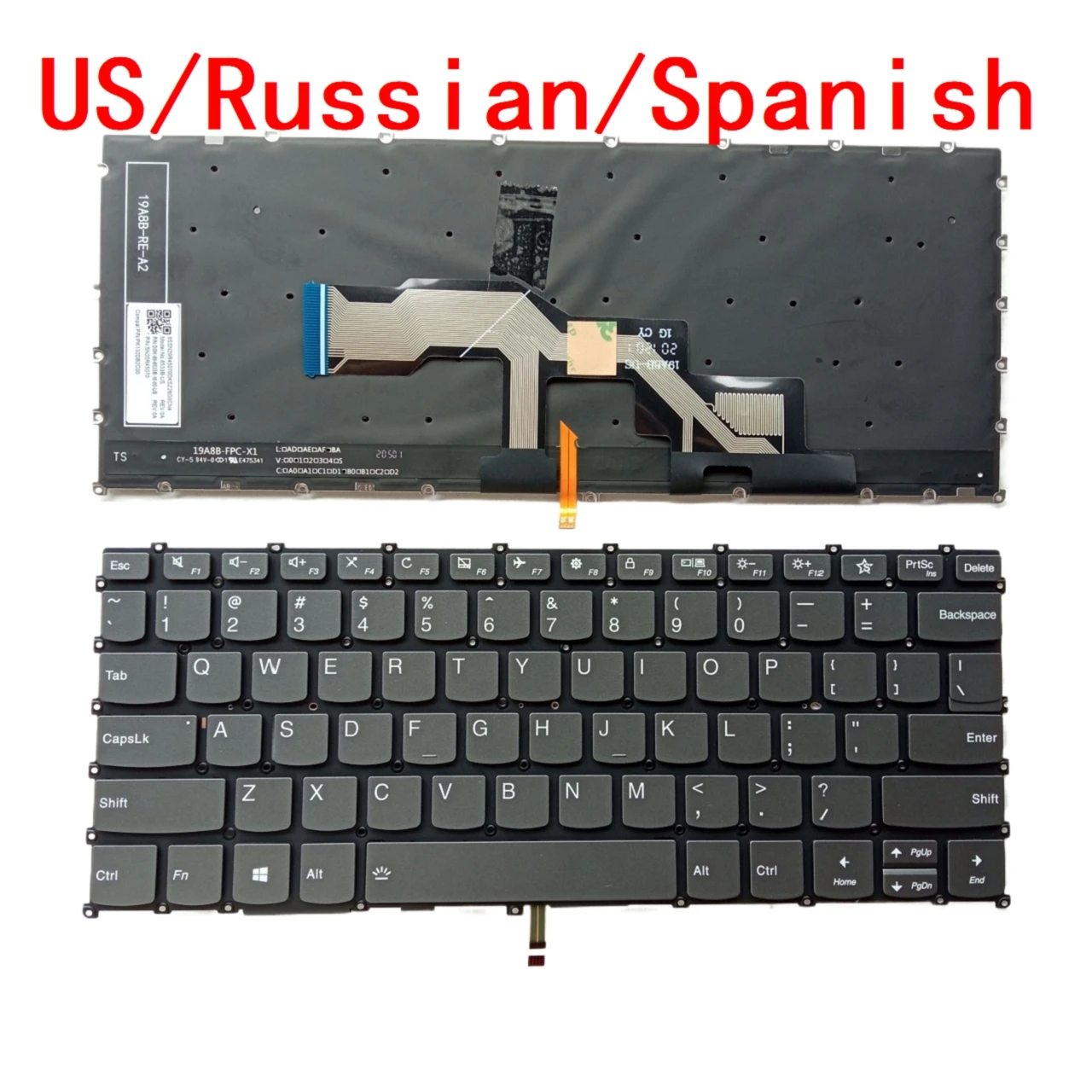 

New US Russian Spanish Backlit Keyboard For Lenovo IdeaPad S540-13 S540-13API S540-13ARE S540-13IML 13ITL 13 Pro 2019 pro13