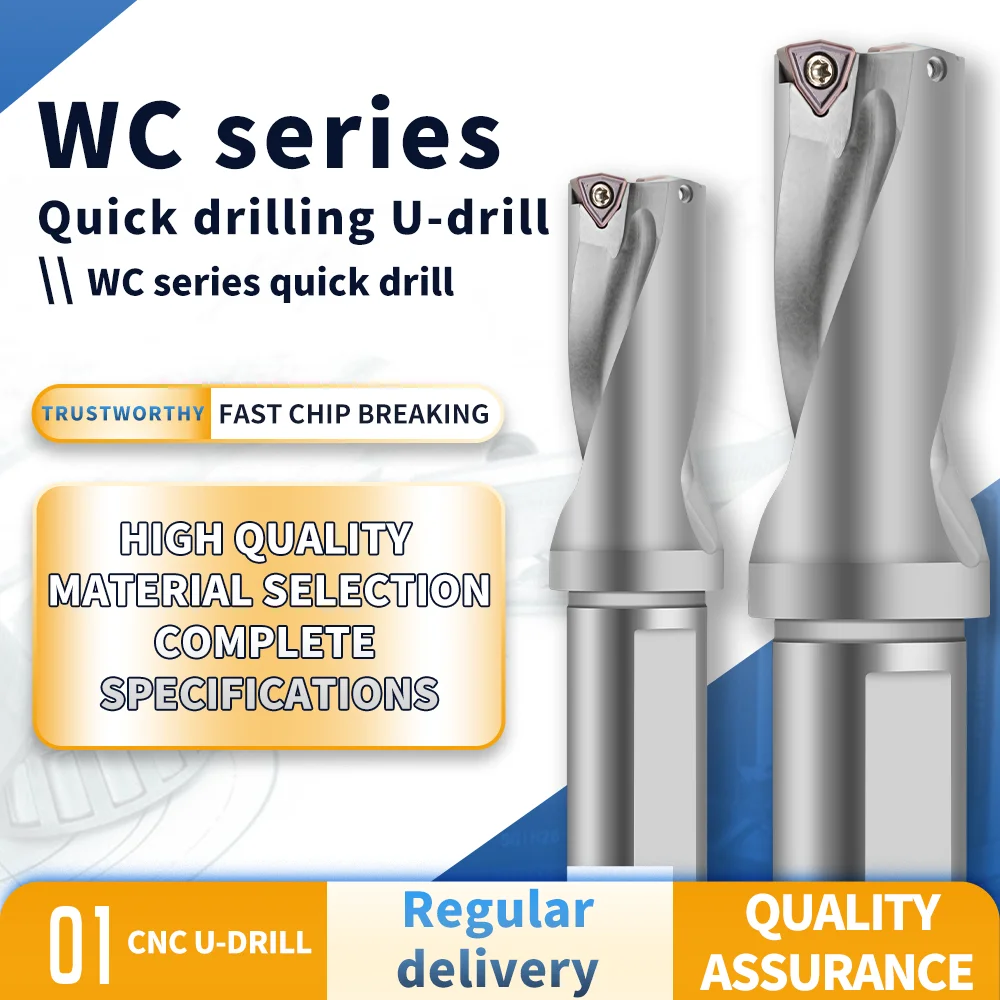 BAHRAMI WC 2D 3D 4D 5D  Series Drill Bites Metal Drill Bites Inser 13mm-50mm Depth Indexable U Drill Machinery Lathes CNC