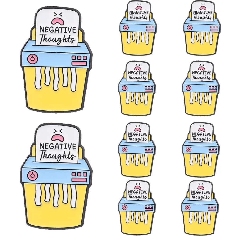 10pcs Funny Slogan Enamel Pin Set Cute Monster Book Duck Hot Glue Gun Brooches Humorous Quote Badges for Backpack Clothing Gifts