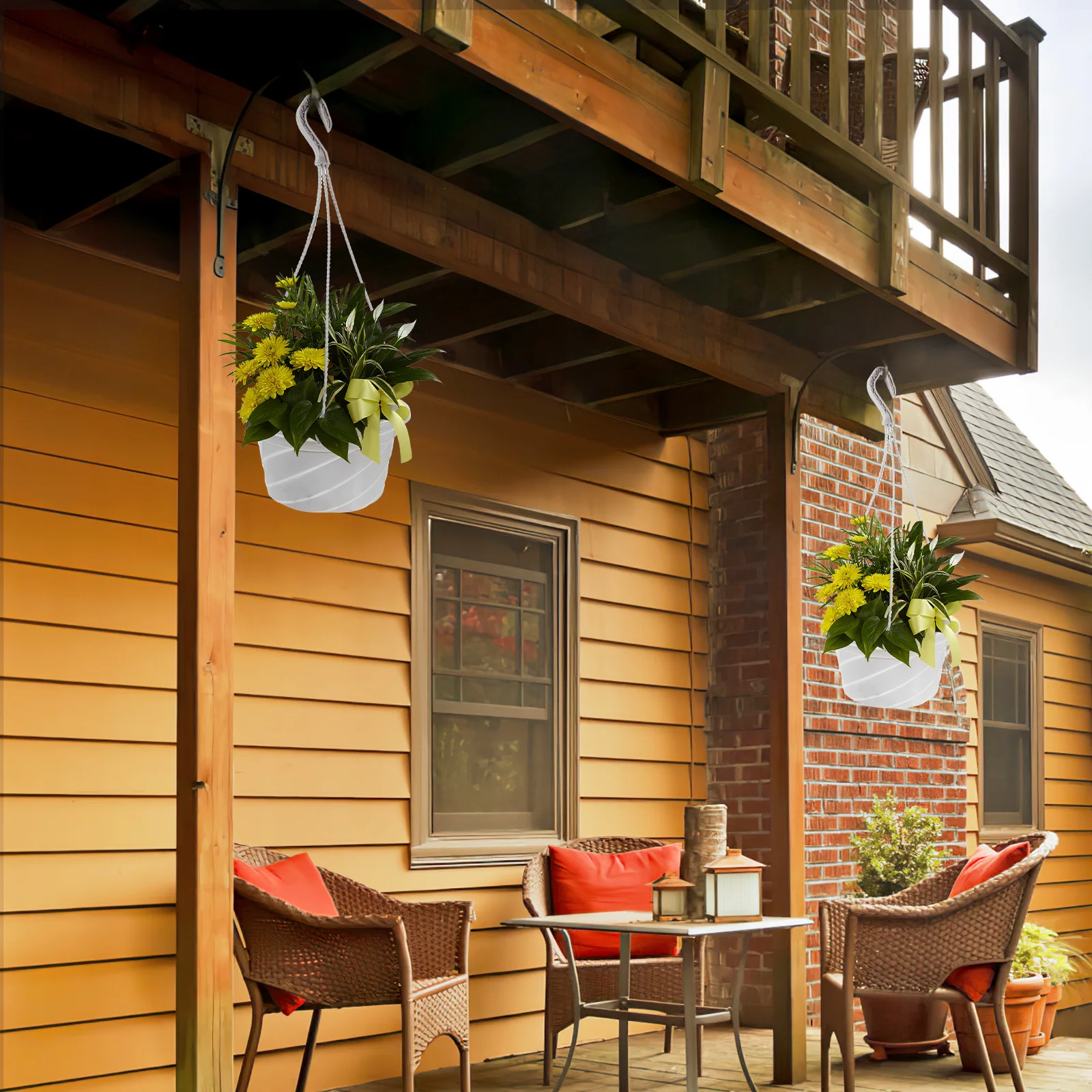 

3 Pcs Hanging Flower Pot Chlorophytum Planter Plastic Smooth Balcony Outdoor Indoor Small Plant Nursery Basket Window Ceiling