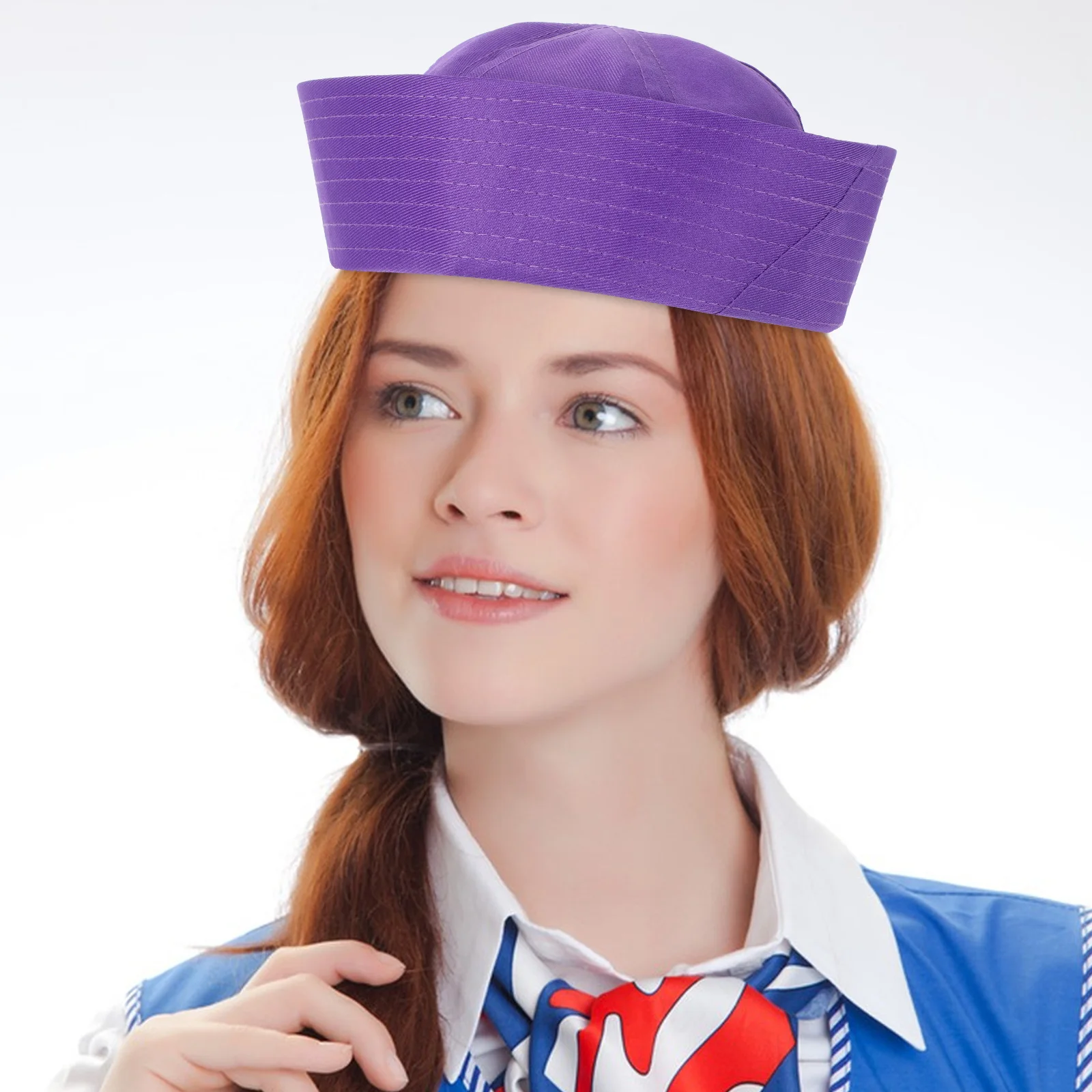 

Captain Hat for Cosplay Navy Hats Seemannskappe Purple Polyester Matrosenhut Damen Outfits