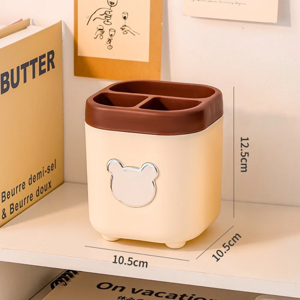 새로운 귀여운 곰 펜 홀더 다기능 대용량 데스크탑 스토리지 박스 편지지 주최자 학생