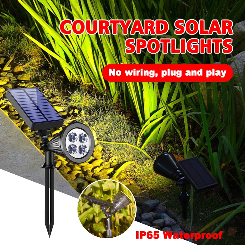 

4/7LED Solar Powered Lawn Lamp Adjustable Light Control Sensor Spotlight in-Ground Waterproof Landscape Decor Outdoor Lighting