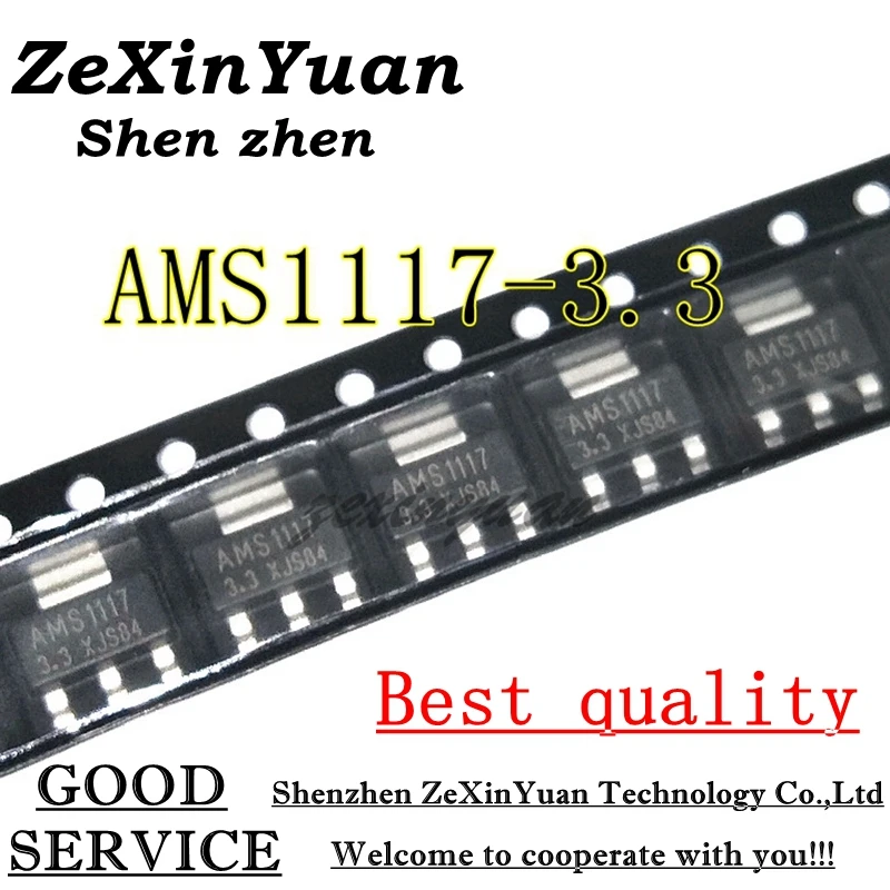 200PCS AMS1117-3.3V AMS1117-ADJ AMS1117-1.8V AMS1117-1.2V AMS1117-5.0V AMS1117-2.5V AMS1117-3.3 AMS1117-5.0 Voltage regulator IC