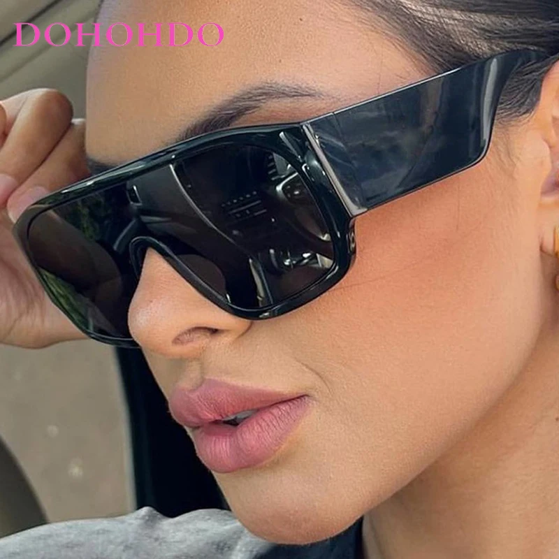 

Vintage Oversized One-Piece Women Sunglasses Trendy Designer Punk Men Shades Outdoor Sports Windproof Sun Glasses Lentes UV400