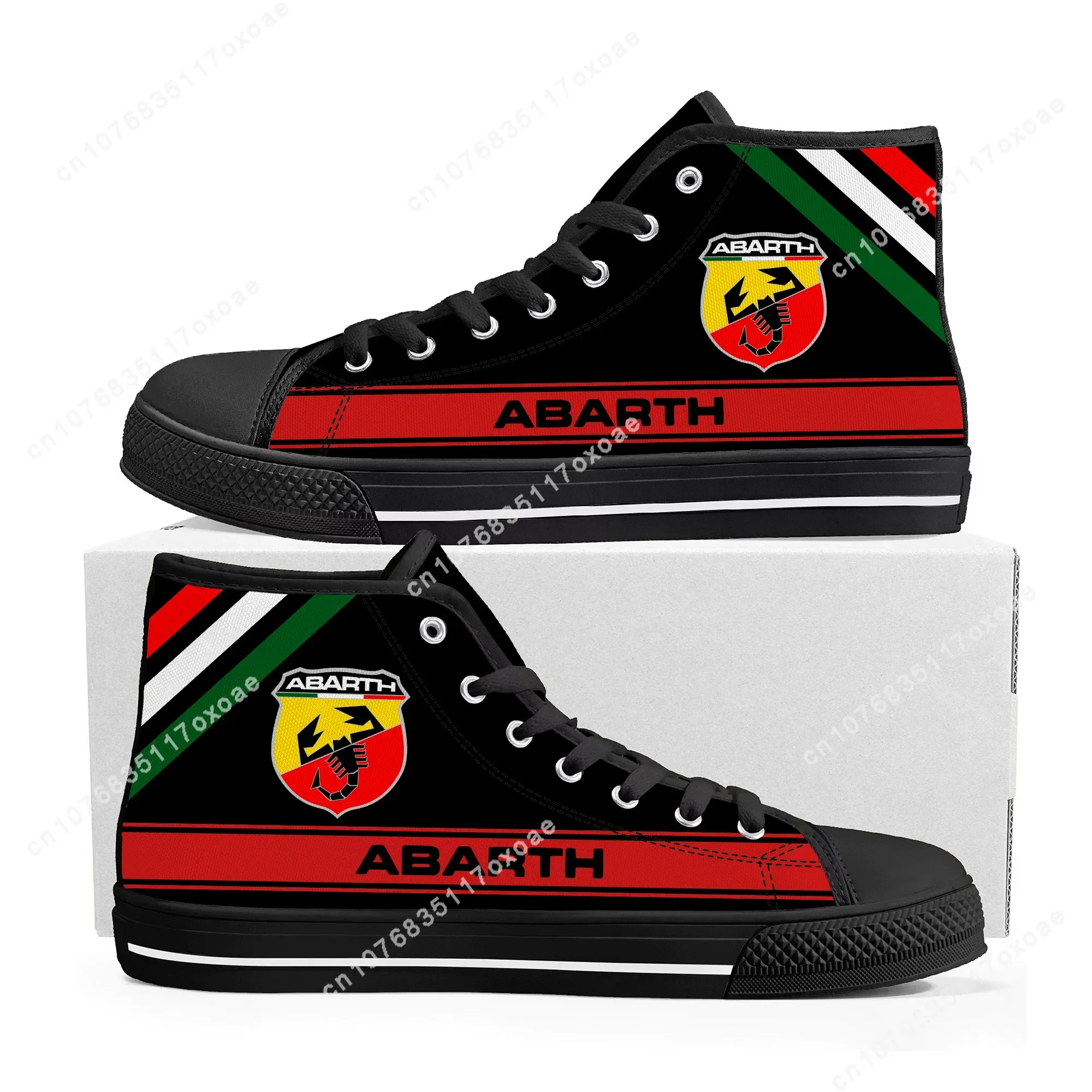 Scarpe Abarth Sneakers alte uomo donna adolescente Sneaker in tela di alta qualità coppia scarpe Casual personalizza scarpe