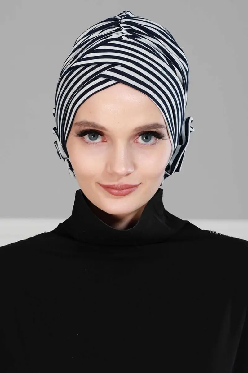 Cruz Rosa rayas hueso Azul Marino