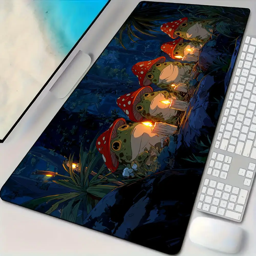 

Коврик для мыши с милой лягушкой для вечеринки, настольный коврик с прошитыми краями, резиновый противоскользящий, прочные аксессуары для ПК, игровые коврики, коврик maus