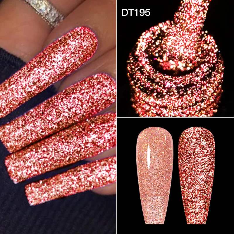 CONHEÇA ACROSS-Esmalte Gel Glitter Reflexivo, Efeito Refletivo Brilhante, Nail Art LED UV, Verniz Semi Permanente para Unhas, 7ml