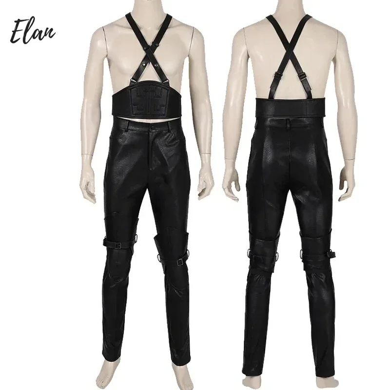 

FC6Black Man FF7 Sephiroth Cosplay Faux Leather Suspender Belt Accessories Pants Individual Items Are Sold Custom Size@FC8！