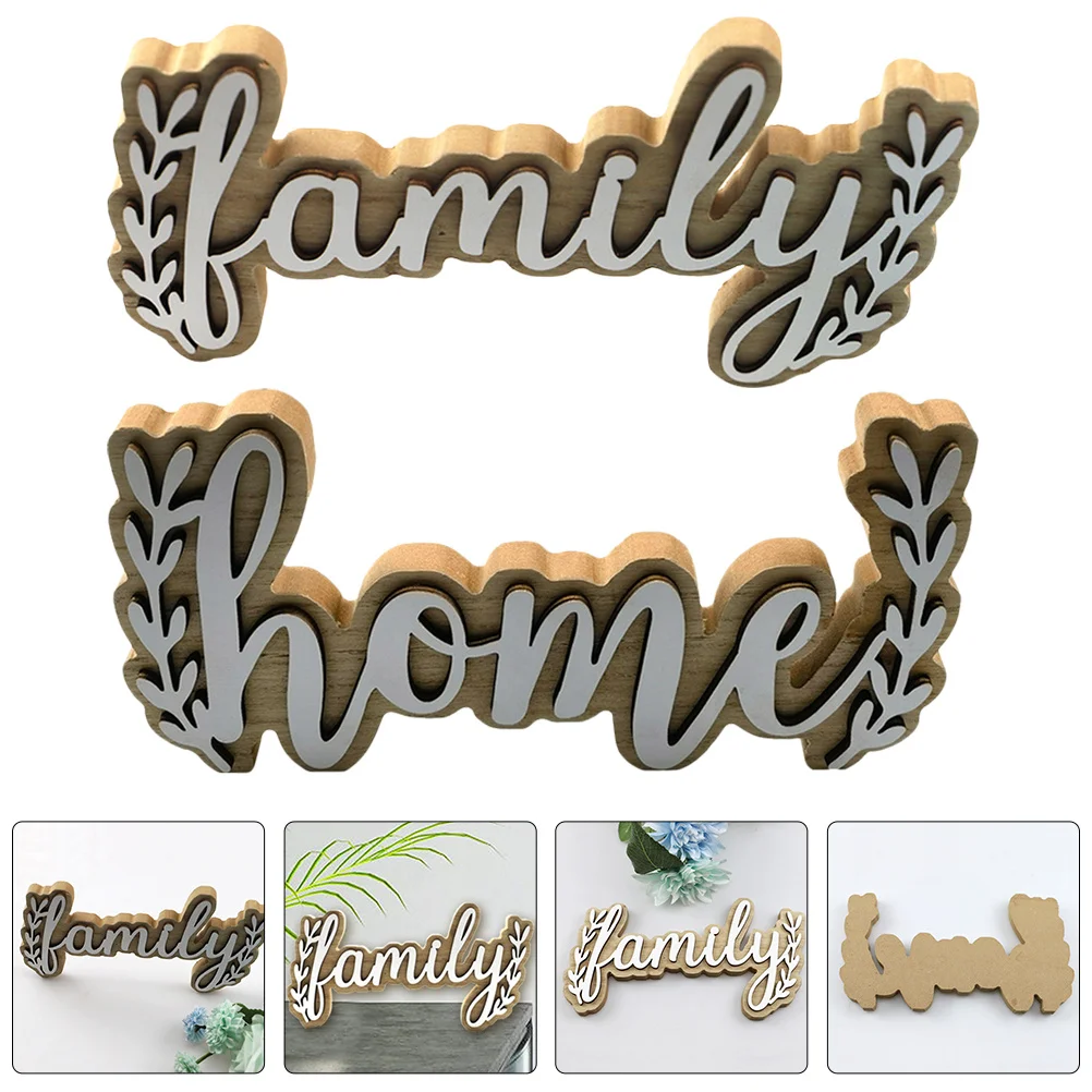

2Pcs Wooden Letter Sign Smooth Surface Wedding Home Desktop Family Craft Letter Decor Wooden Alphabet Letters