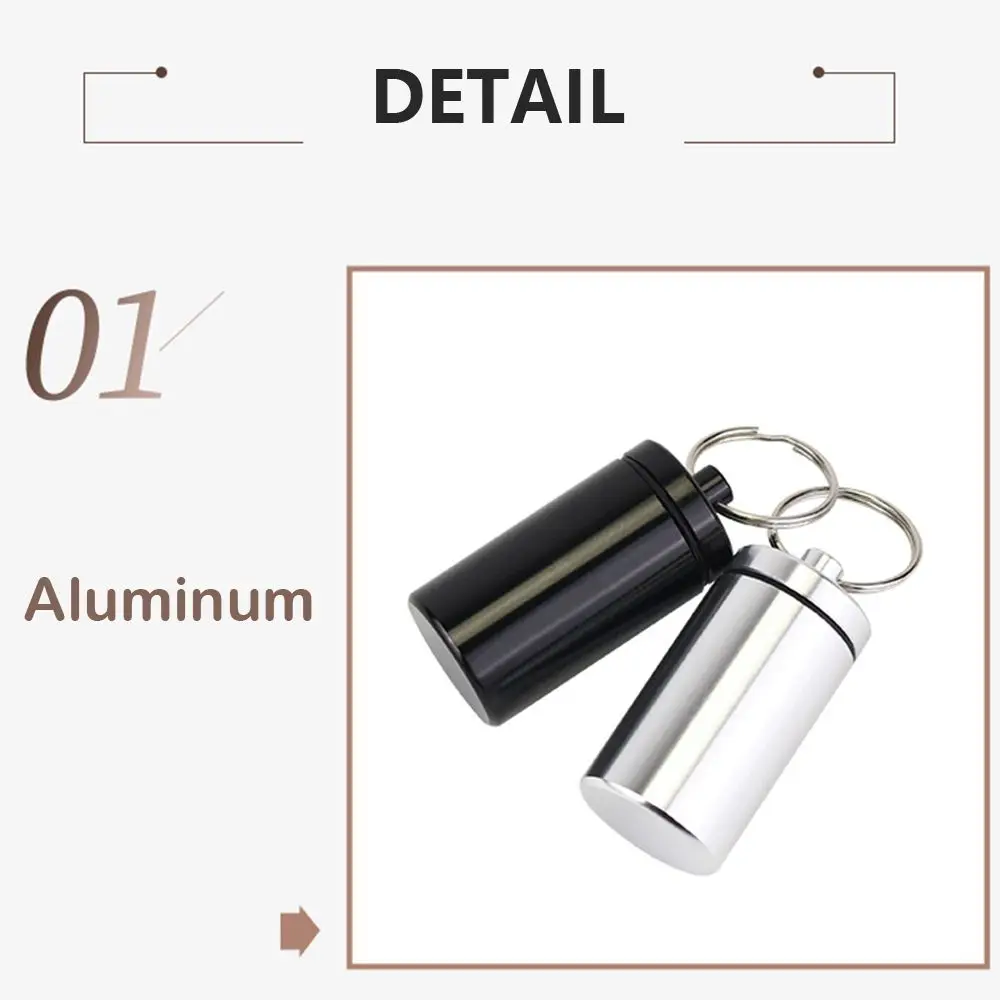 في الهواء الطلق EDC اللوحي الحاويات الرعاية الصحية فيتامين حبة صندوق تخزين الأدوية المنظمون حبة حالة المفاتيح الألومنيوم زجاجة حبوب منع الحمل