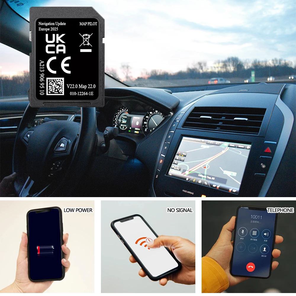 A213 V22 for Mercedes GLC X253 2015-2019 Car New Update 2026 Europe Map Navigation SD Card 32GB Sat Nav
