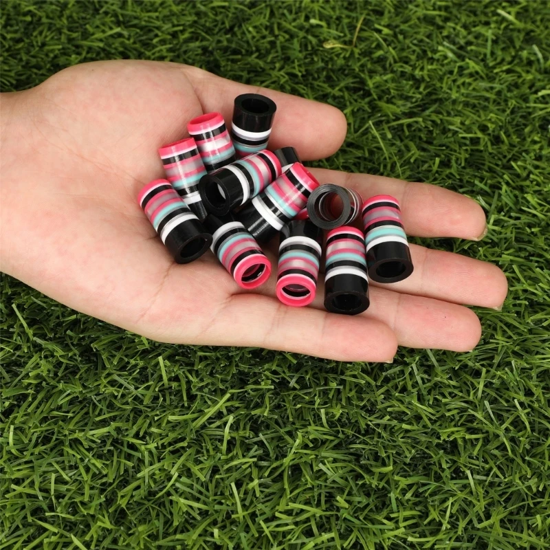 حلقات جولف مدببة مخططة ملونة لأعمدة متوازية مدببة مقاس 0.35 بوصة