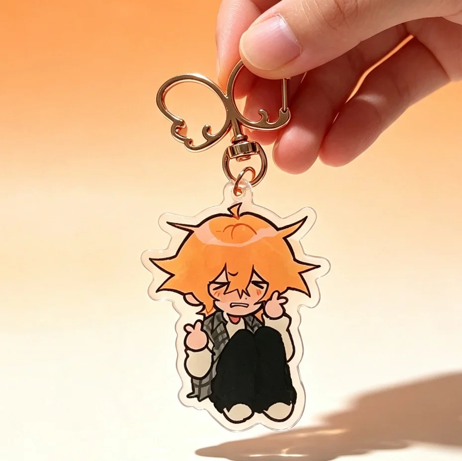 Cute Chibi Anime Character Acrylic Keychain, Cartoon Figure Pendant Bag Charm, Tweek and Kenny charm, Gift for Anime Fans
