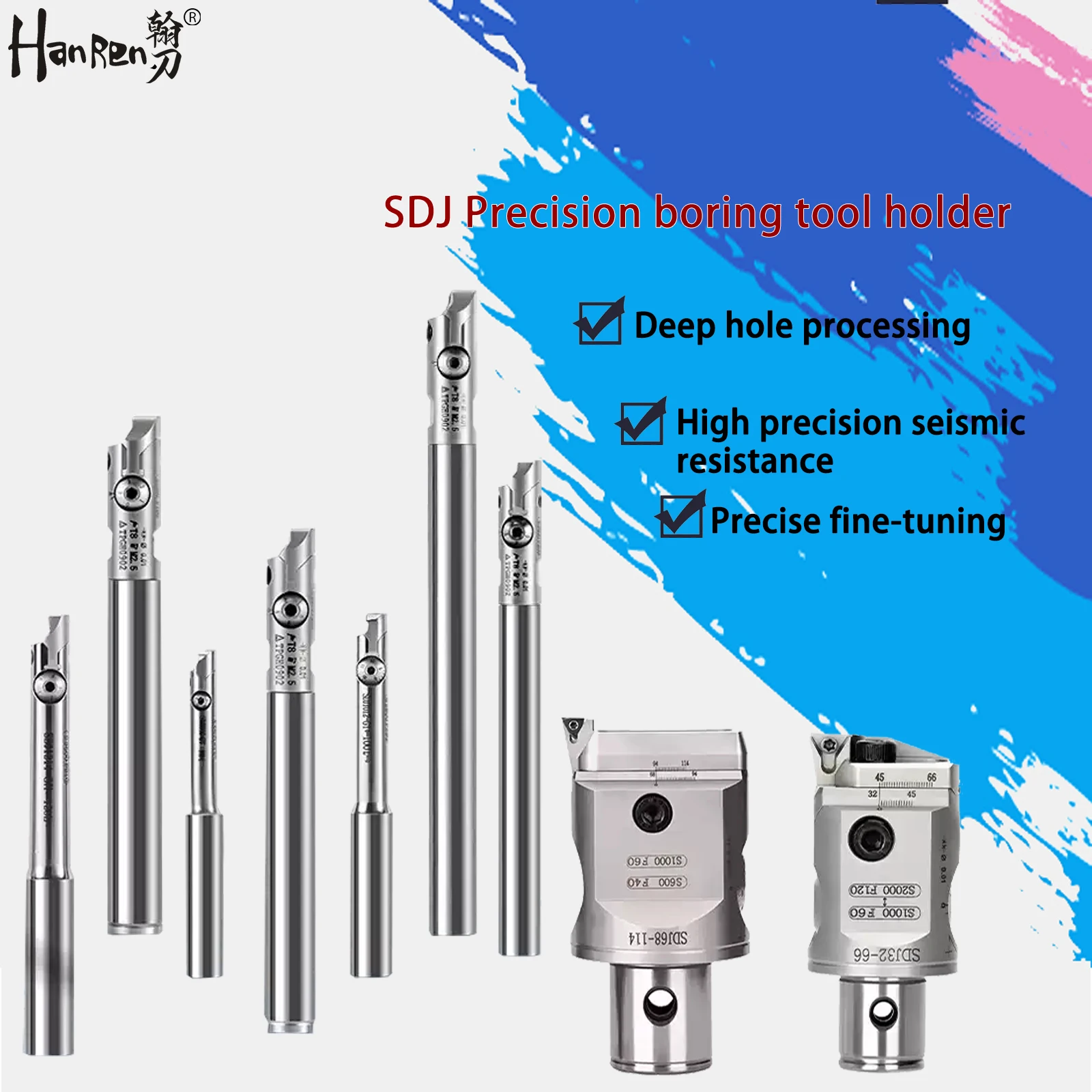 

SDJ Прецизионный держатель расточного инструмента Вольфрамовая сталь Сейсмическое сопротивление Тонкая настройка и прецизионный расточный обрабатывающий центр с ЧПУ TCGT09