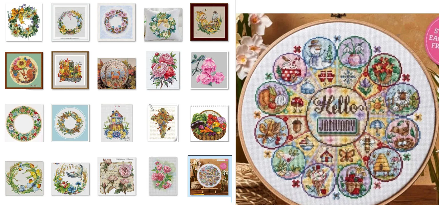 December roulette wheel 34-34- Cross Stitch Kits Embroidery Needlework Sets  DIY Cross-stitch Canvas Sewing Crafts
