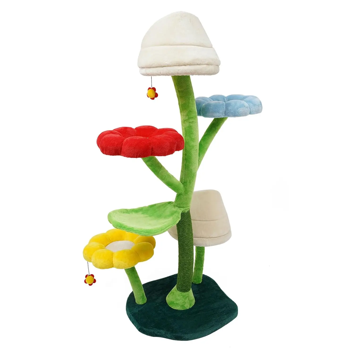 

63in Multi-Level Cat Tree Tower Scratching Posts Hammock Balls Bed Indoor Cats, Customized