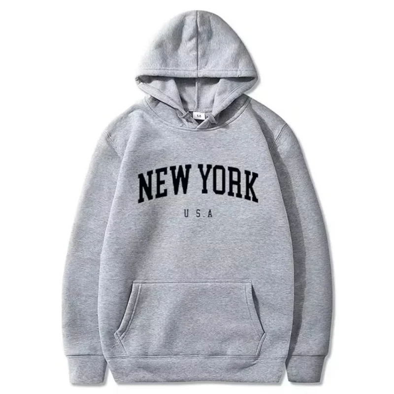 New men women\'s New York American City Hoodie fashion letter printed graphic sweatshirt loose casual Harajuku hoodie sportswear