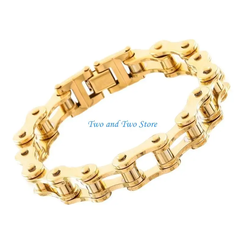 HX6F Motorcycle Enthusiast Bracelet Stainless Steel Jewelry Wear Resistant Adjustable