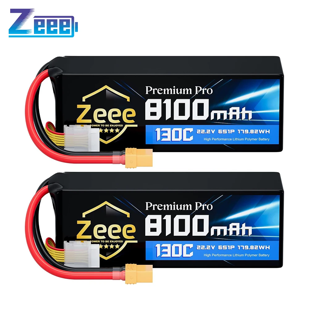 Zeee Premium Pro 6S Lipo Bateria 8100mAh 22.2V 130C FPV Drone Bateria Softcase com Plugue XT90 para Carros RC Drone Modelos de Corrida