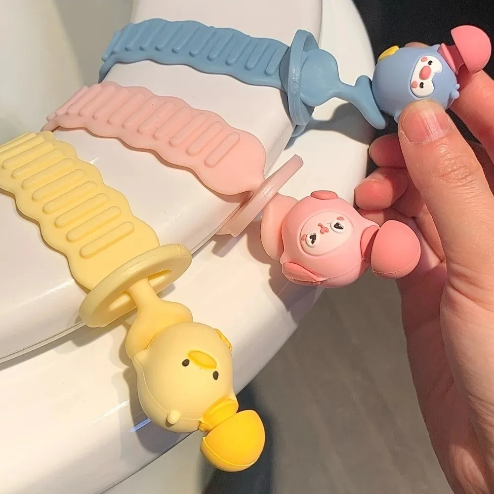 Sollevatore del coperchio del WC del fumetto Maniglia del coperchio del WC multifunzione anti-sporco Evitare il tocco dell'apri del coperchio del WC a forma di animale Bagno