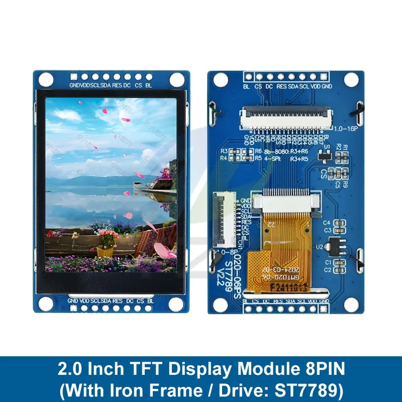 2 Zoll TFT Display 2,0 Zoll TFT-Display – ST7789V, 240x320 Pixel, SPI-Schnittstelle, Für Arduino & DIY-Projekte