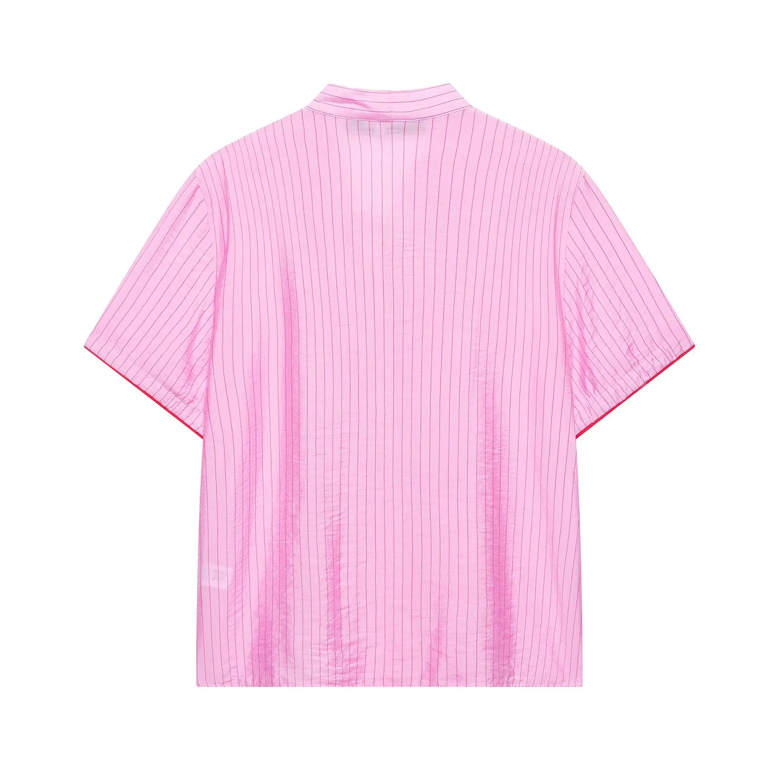 KONDALA Schickes gestreiftes rosa Freizeit-Mode-T-Shirt für Damen 2026 mit Schleife, Streetwear, Vintage, lockeres Hemd, Kurzarm, Urlaubs-Oberteil für Frauen – Detail 3