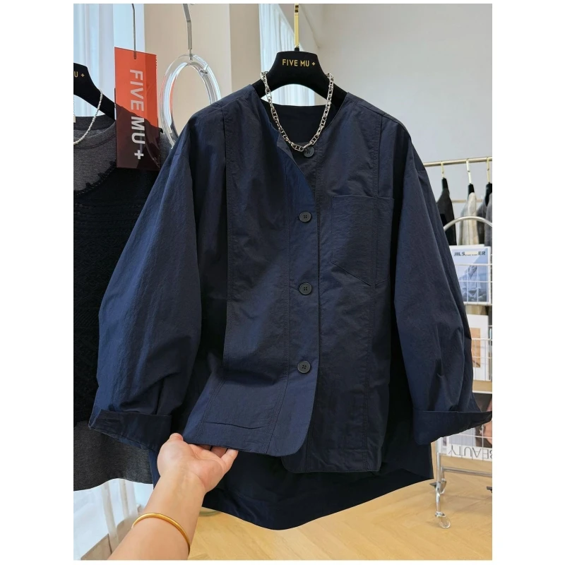 

Мужская ветровка больших размеров (до 300 фунтов), корейский стиль, с круглым вырезом, весна-осень, новый дизайн, молодежная повседневная куртка с длинными рукавами