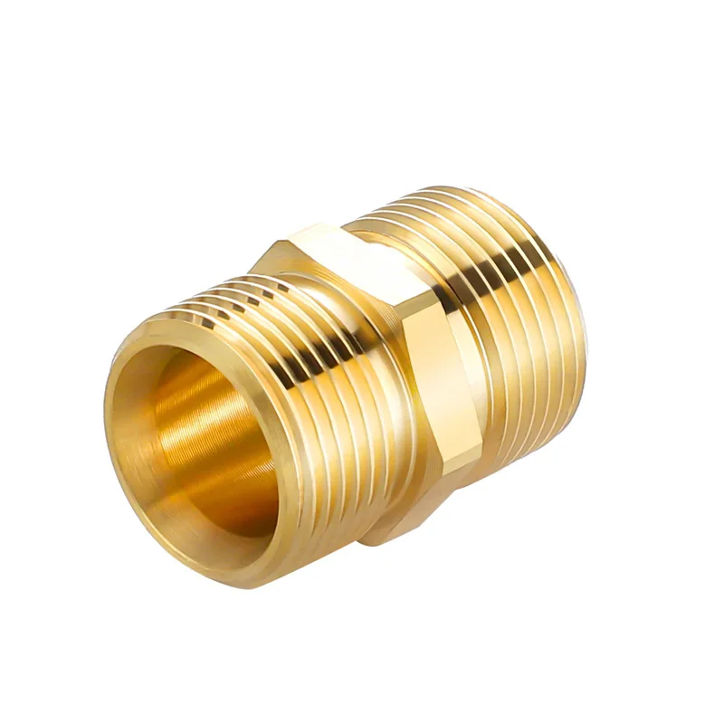 Pressure Washer Hose Connector Brass M22 15mm Male Thread to M22 14mm Male Fitting Hose Extension Adapter 4500 PSI