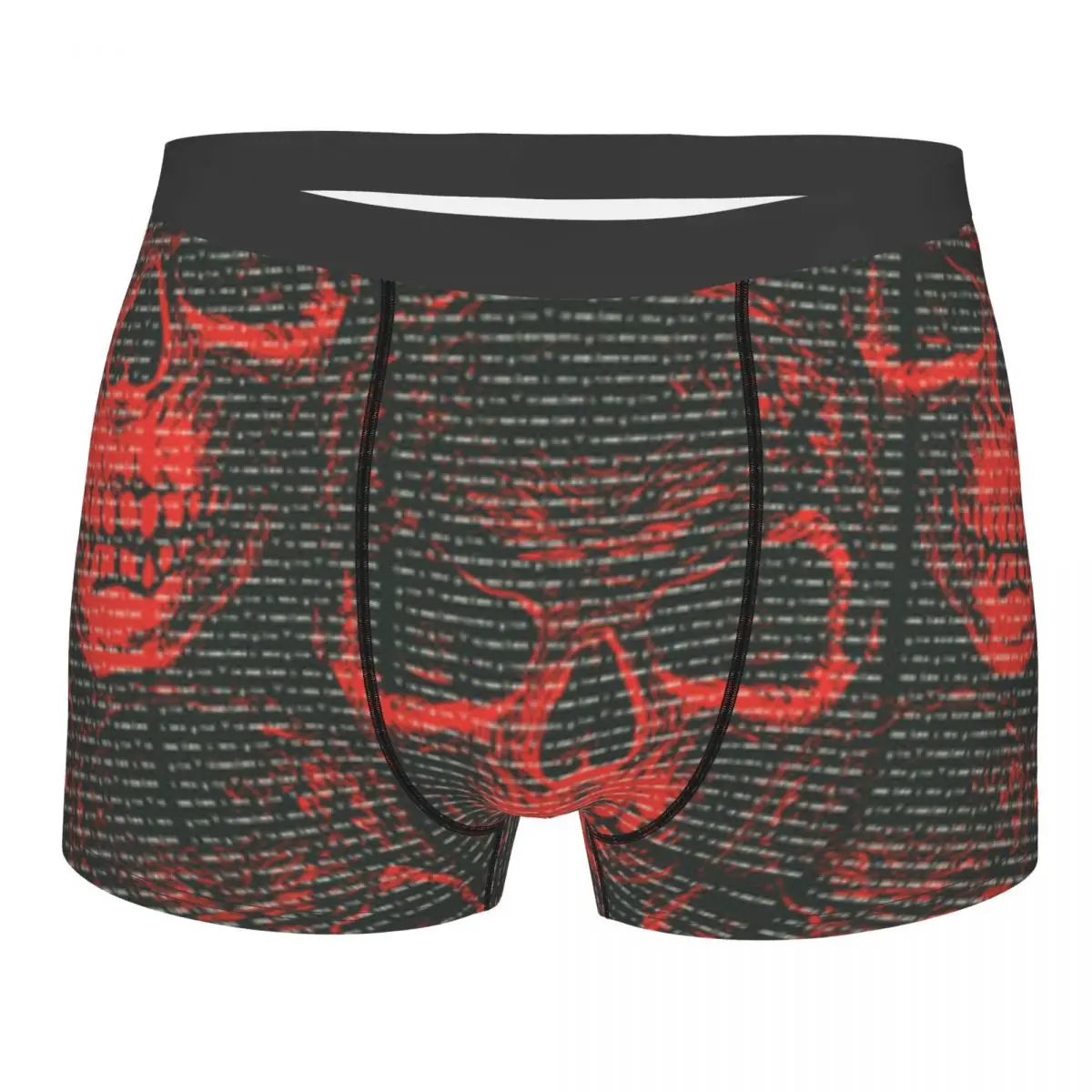 Mens Boxer Sexy Underwear Old Newspaper Columns Skull Underpants Male Panties Pouch Short Pants