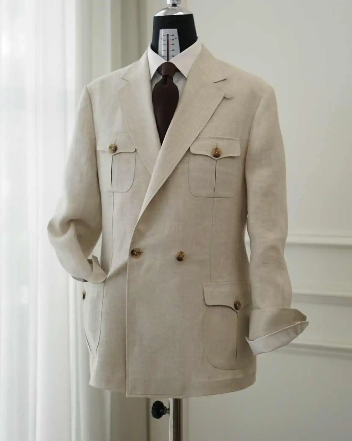 

Retro Wool Men Suits One Coat Groom Solid Business Suit Business Wedding Blazer No Pants Prom Party Jacket Size Customized