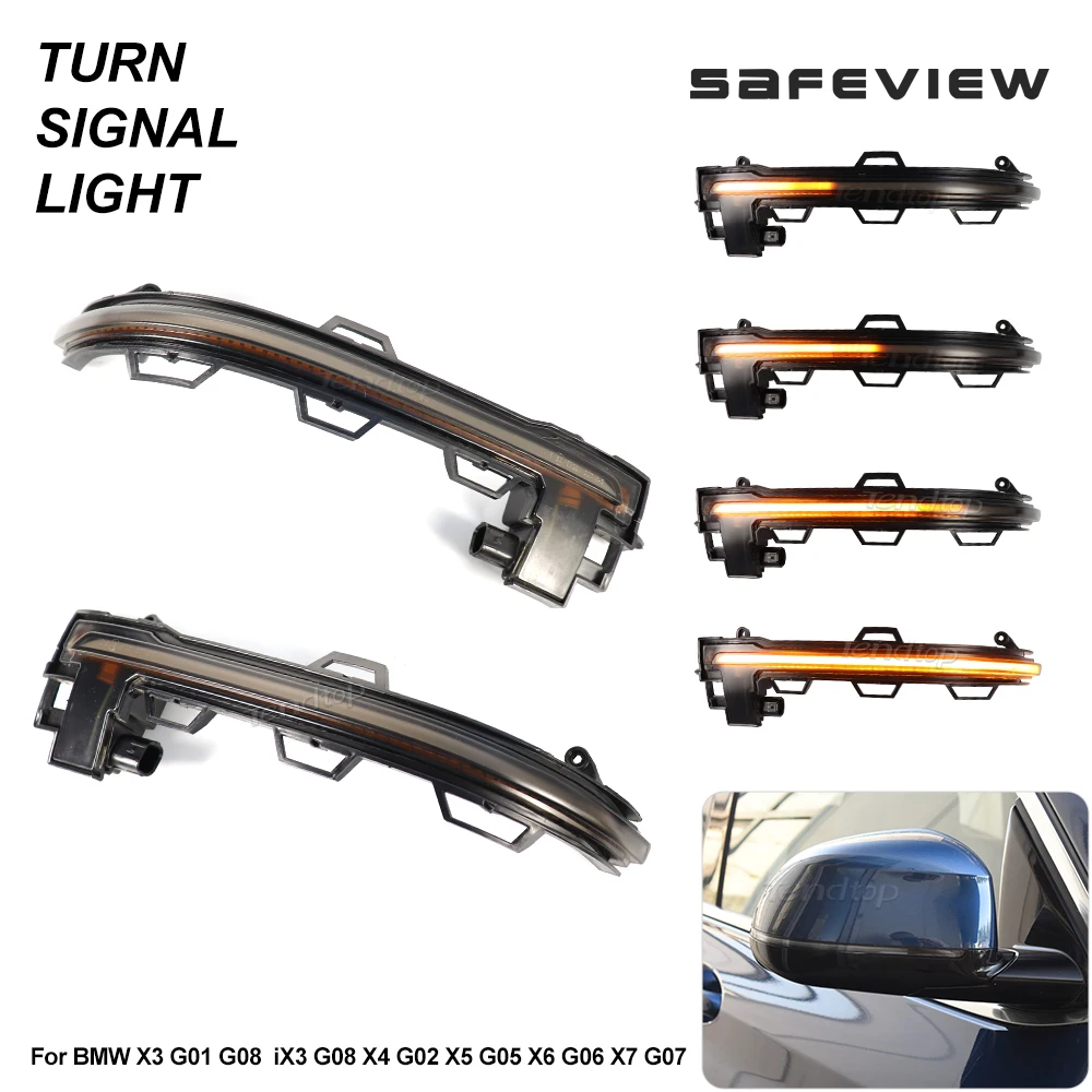 Dynamic LED Turn Signal Sequential Light Side Mirror Indicator  for BMW X3 IX3 G01 G08 X4 G02 X5 G05 X5 G06 X7 G07