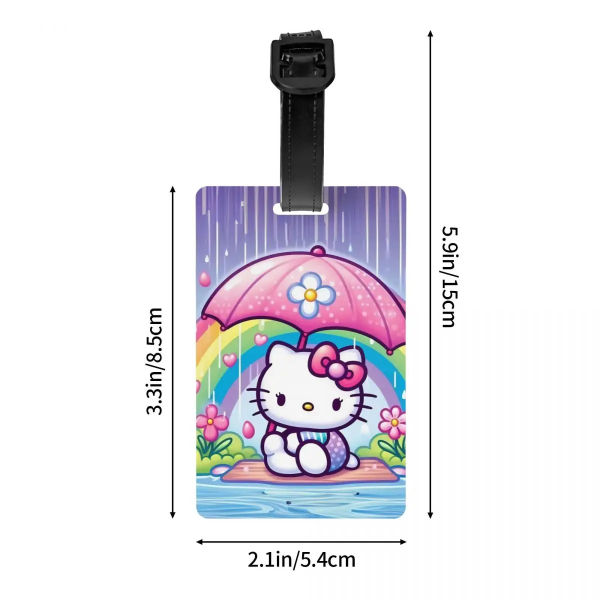 Niedliche Cartoon-Katze, Hello Kitty, Gepäckanhänger für Koffer, modische Gepäckanhänger, Sichtschutz, Name, Ausweis