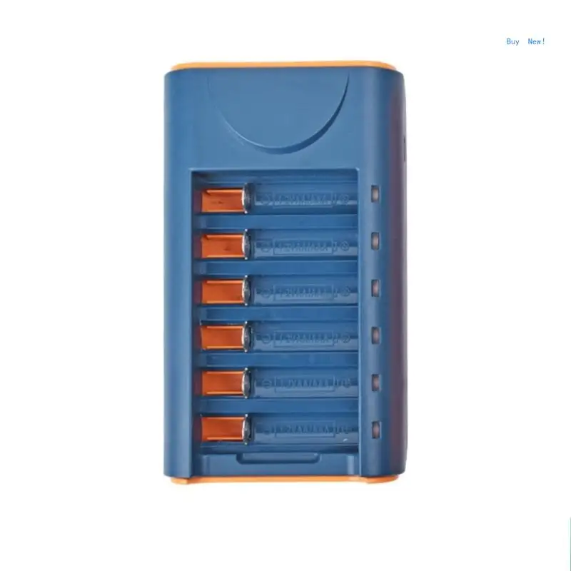 6 Slot Battery with LCD Display Suitable for 1pc to 6pcs AA/AAA NiMH Rechargeable Batteries