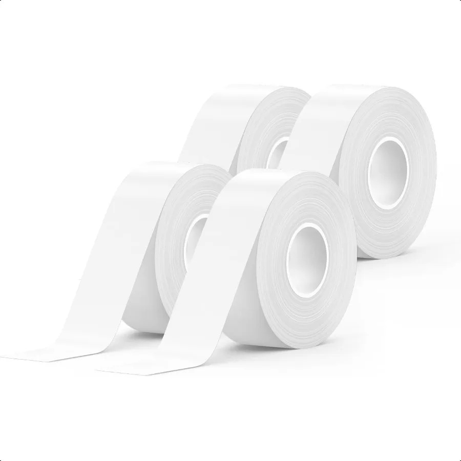 

Лента для изготовления этикеток E10 E11, 4 рулона, 0,59 дюйма × 19,7 футов, 15 мм × 6 м, настоящая непрерывная ламинированная термолента для этикеток, водонепроницаемая лента Oi