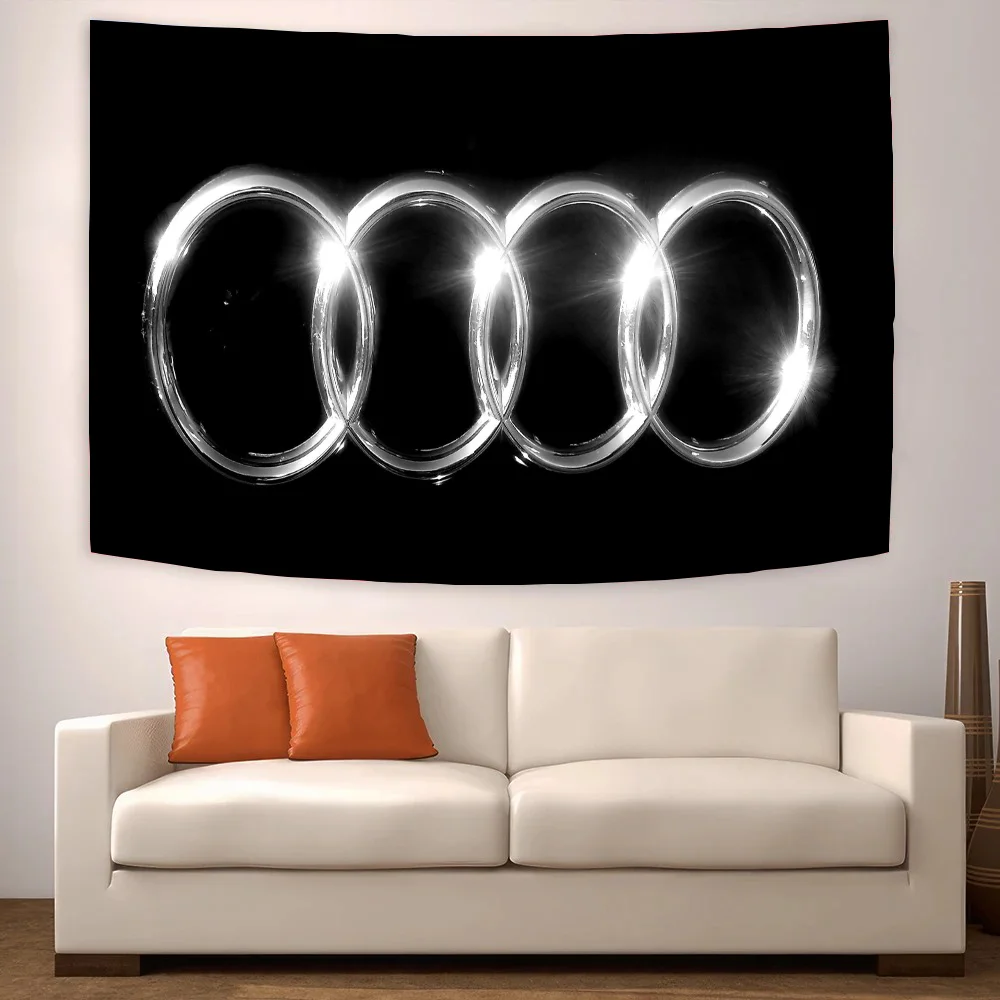 A-audi Logo Decorative Flags for Rooms Garage Decoration Custom Flag to Hang Outdoor Decorations Home Garden Flags and Banners