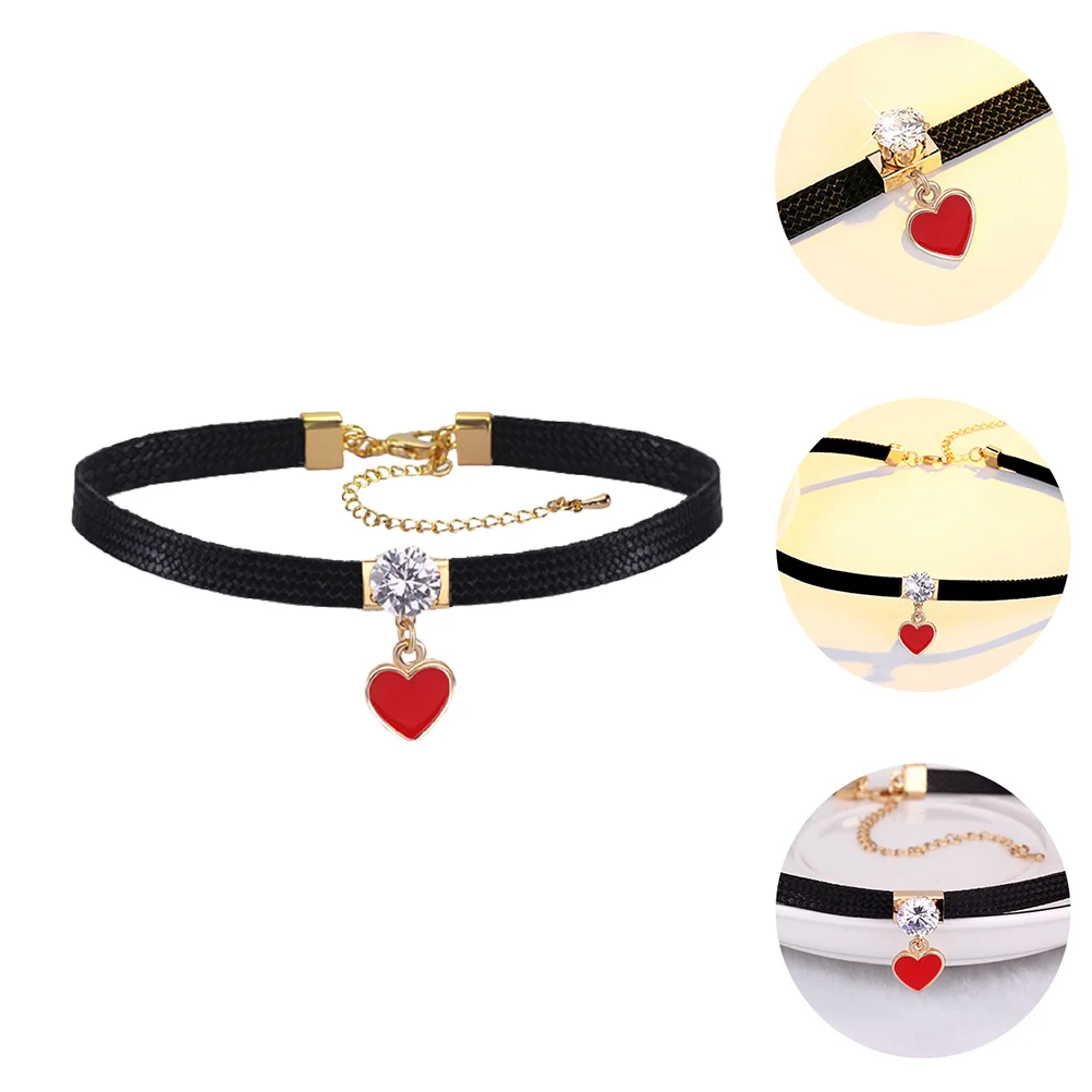 

Heart-shaped Collar Ornament Women Choker Gift Teens Jewelry Necklace Flowers