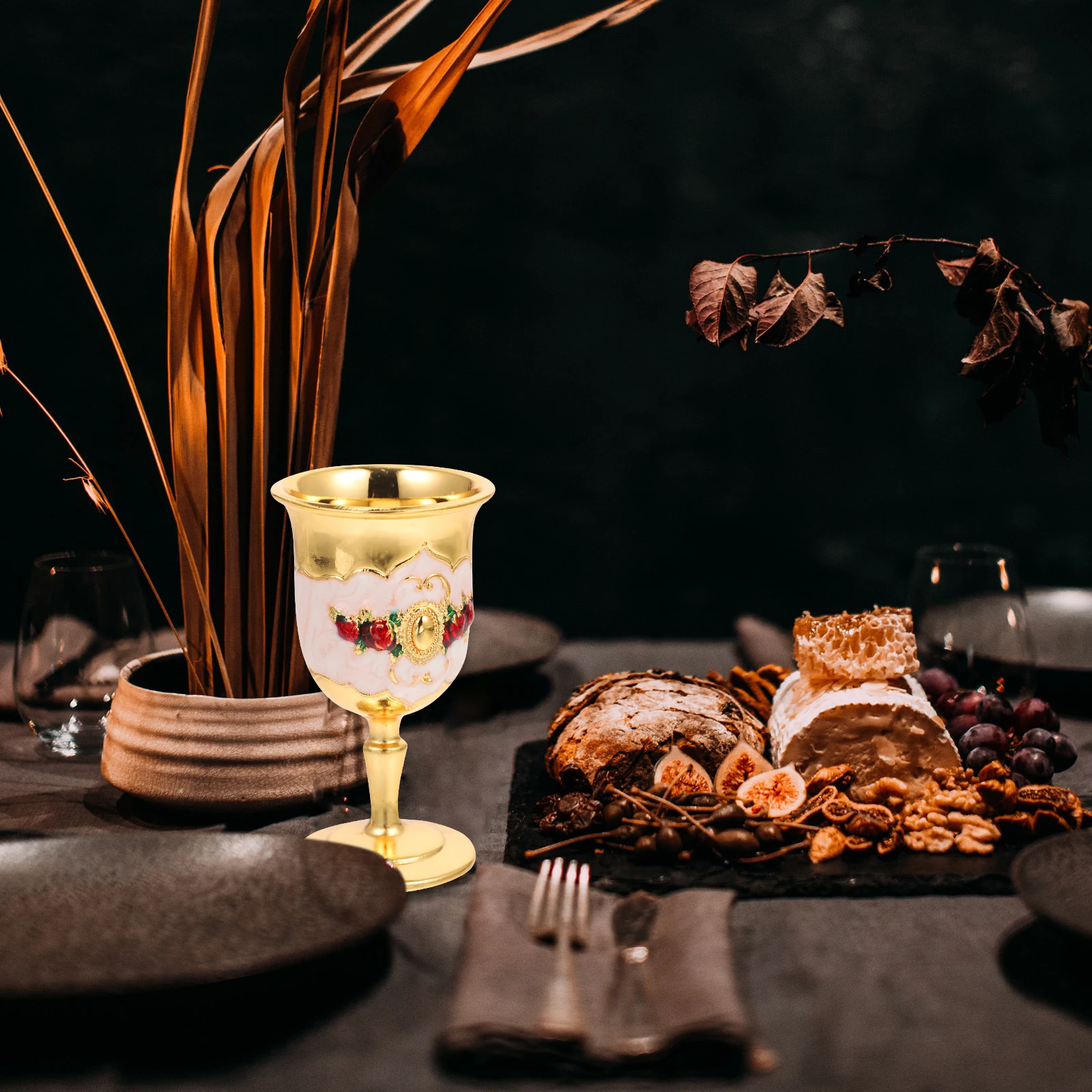 

Wine Goblet Premium Zinc Alloy Unbreakable Red Wine Glass For Home Bar Party Picnic Daily Use Large Mouth