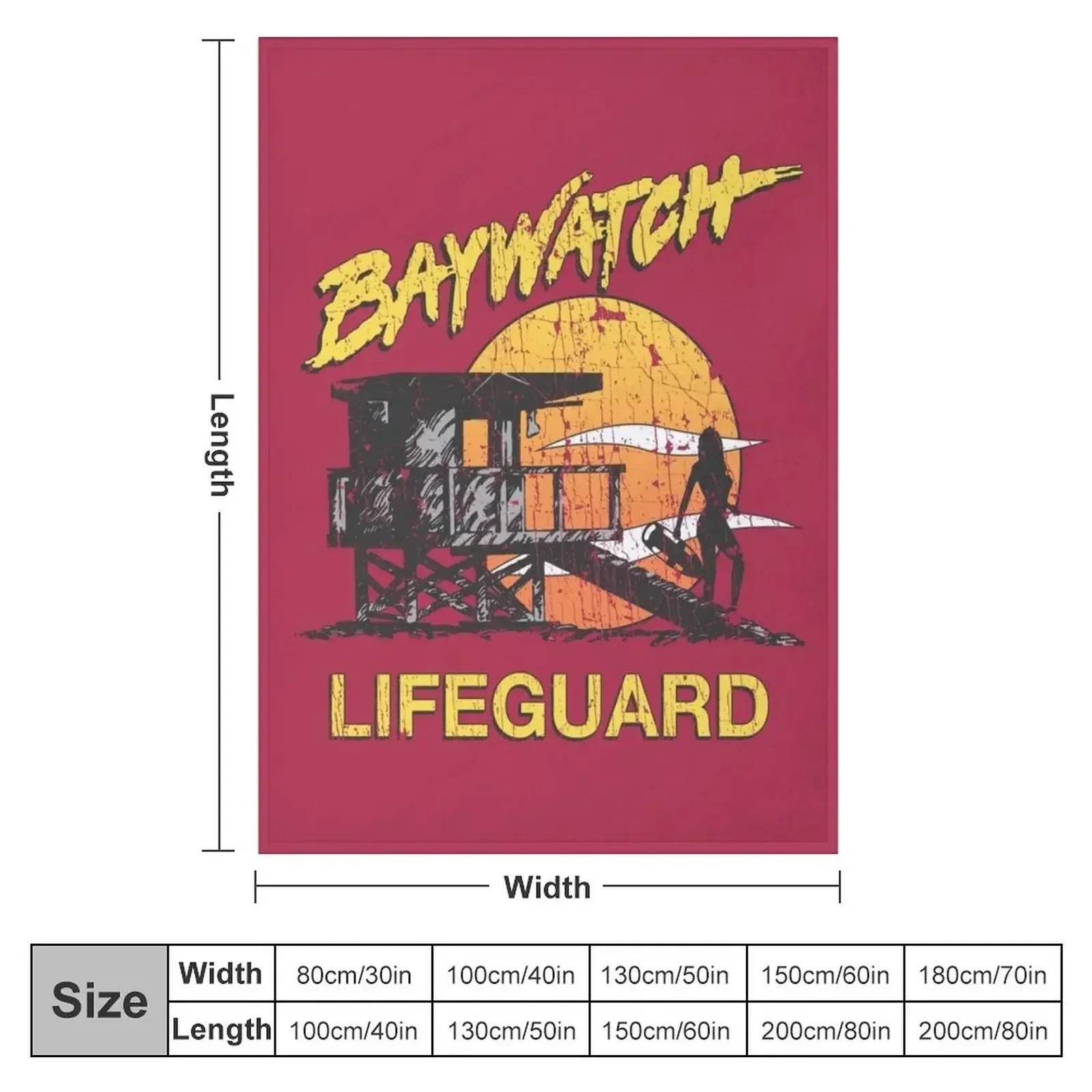 Baywatch Lifeguard Sunset 1989 Throw Blanket Polar for winter Blankets