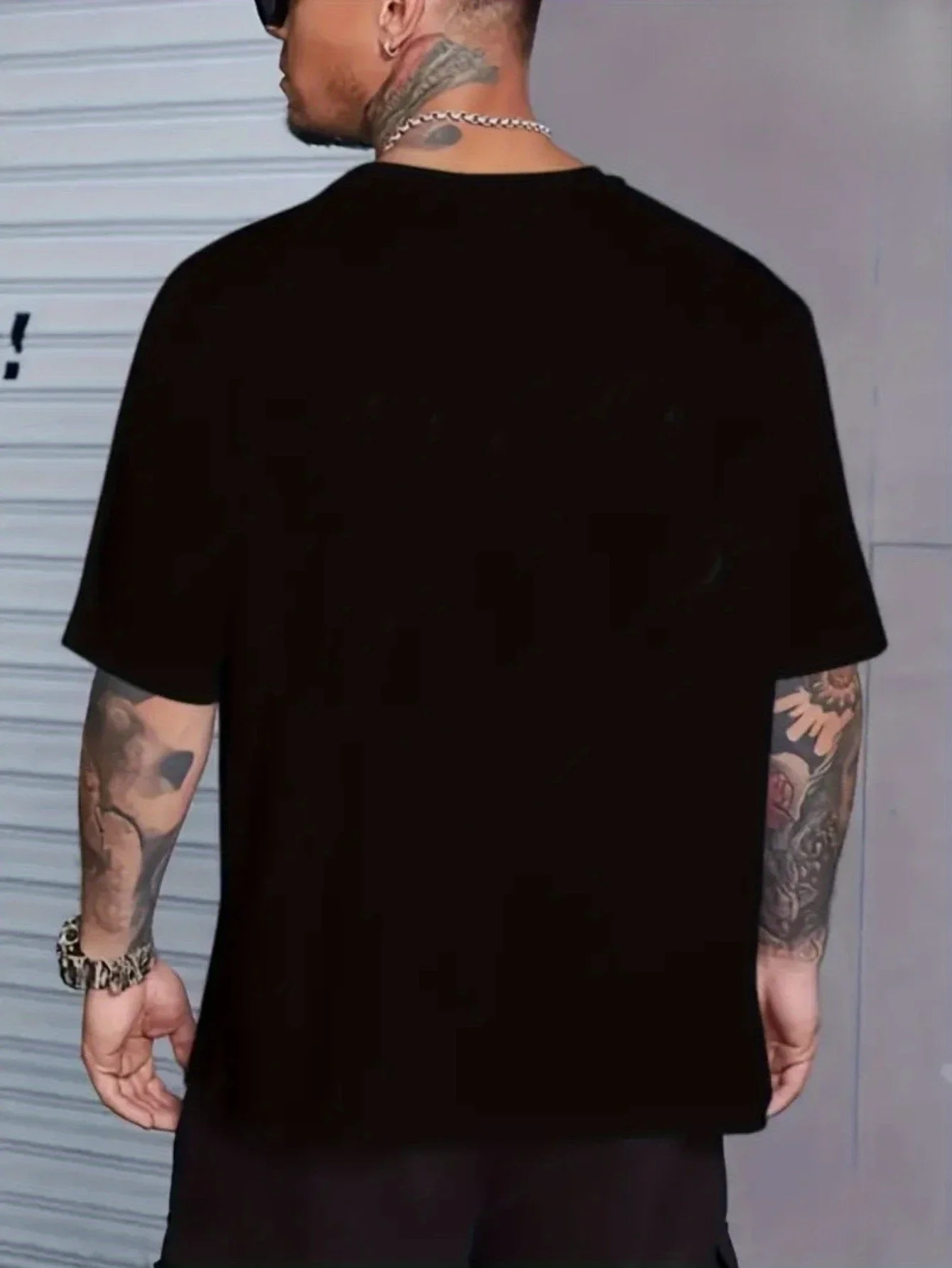 طباعة أمامية بتأثير دخاني، تي شيرت رجالي بأكمام قصيرة #4