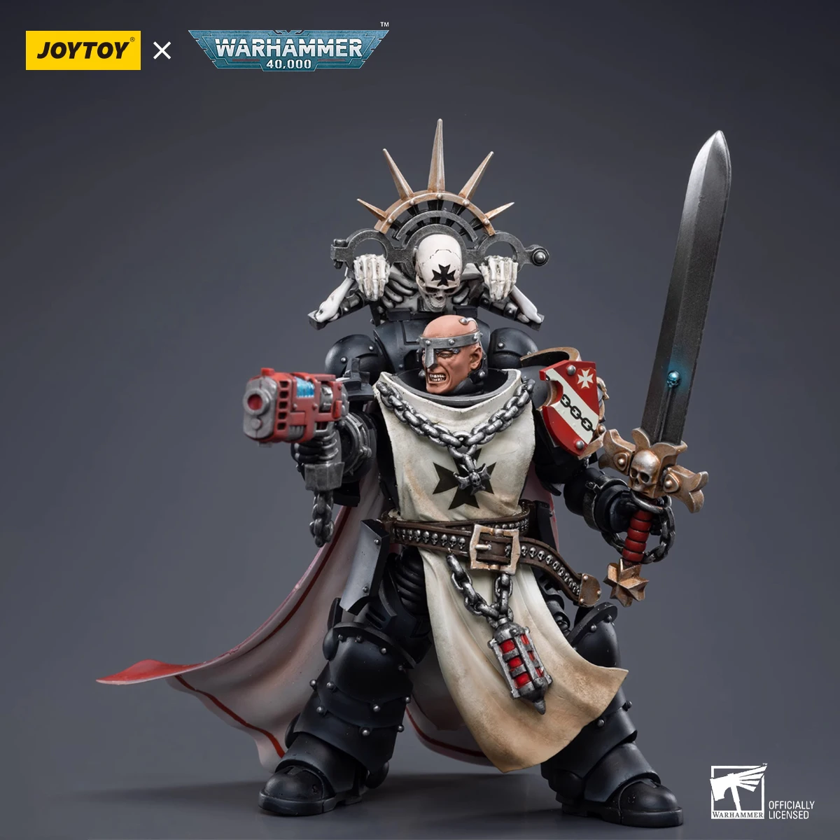 JOYTOY Warhammer 40K Black Templars Action Figure Marshal Baldeckrath Joints Movable Figurine Collection Model Statue Toys Gift