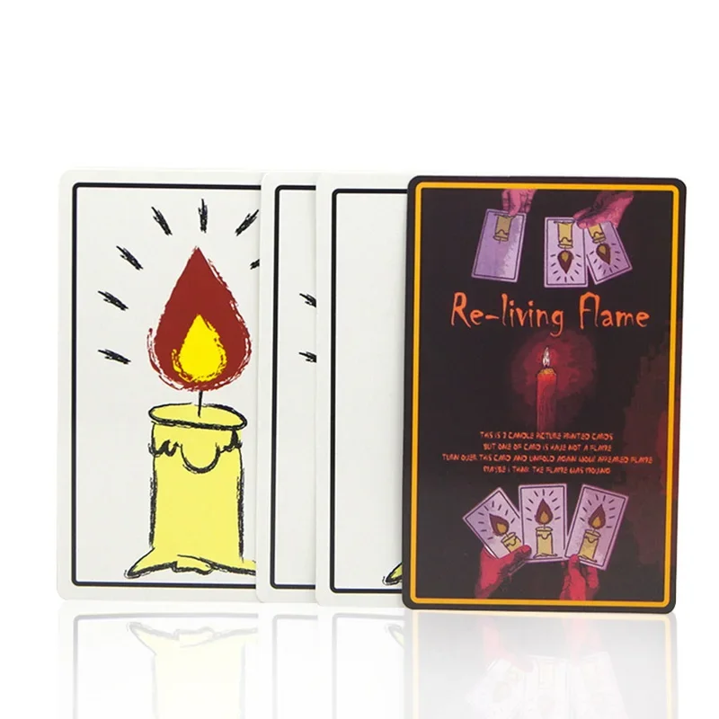 Fun Relighting Candles Cards Magic Tricks Re-Living Flame Card Close Up Street Magic Props Illusion Mentalism Comedy Accessories