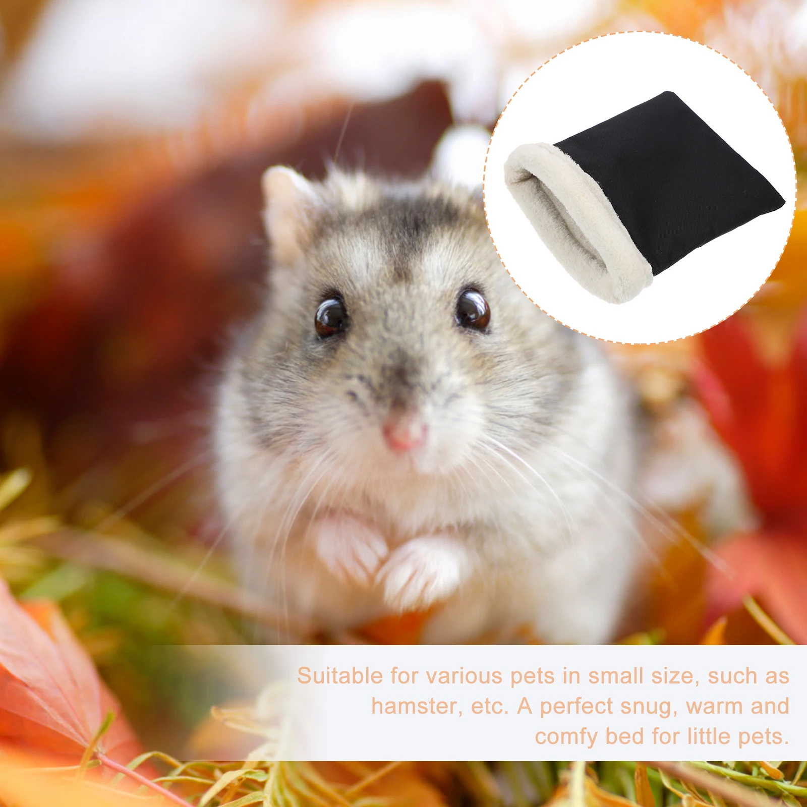 Saco de dormir para mascotas, manta súper suave, cálida y acogedora para hámster, mascotas pequeñas, cama de invierno, estera nido, saco de dormir ligero portátil
