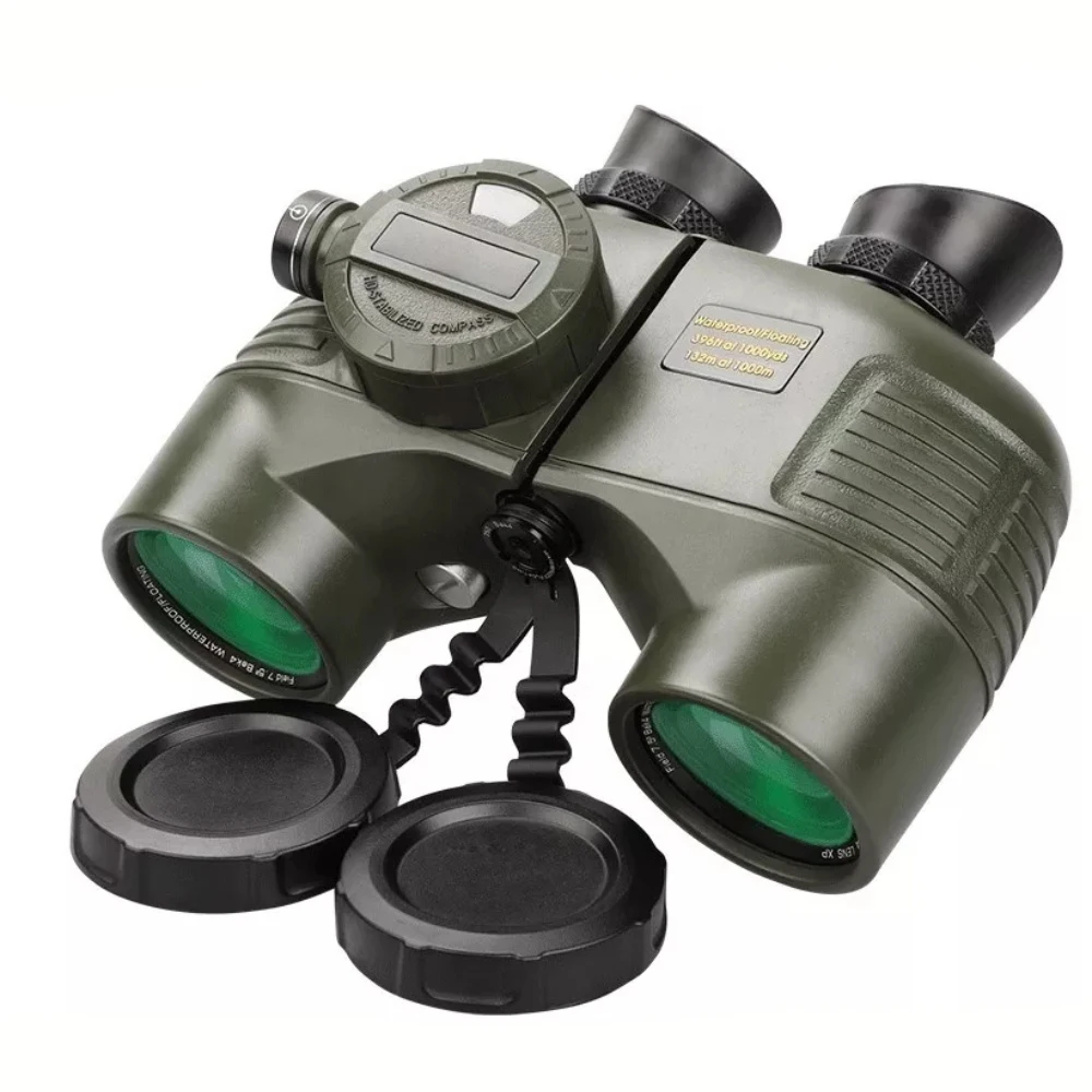 Professional Military Nautical Rangefinder Compass Telescope Waterproof Powerful 7X50 HD Binoculars for Hunting Camping